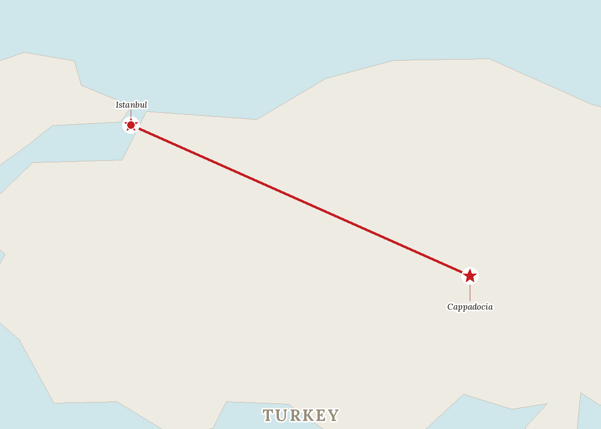 Route map — Turkey's Timeless Classics