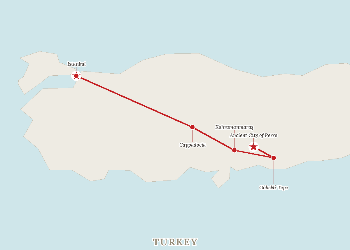 Route map — Turkey's Grand Cultural Journey