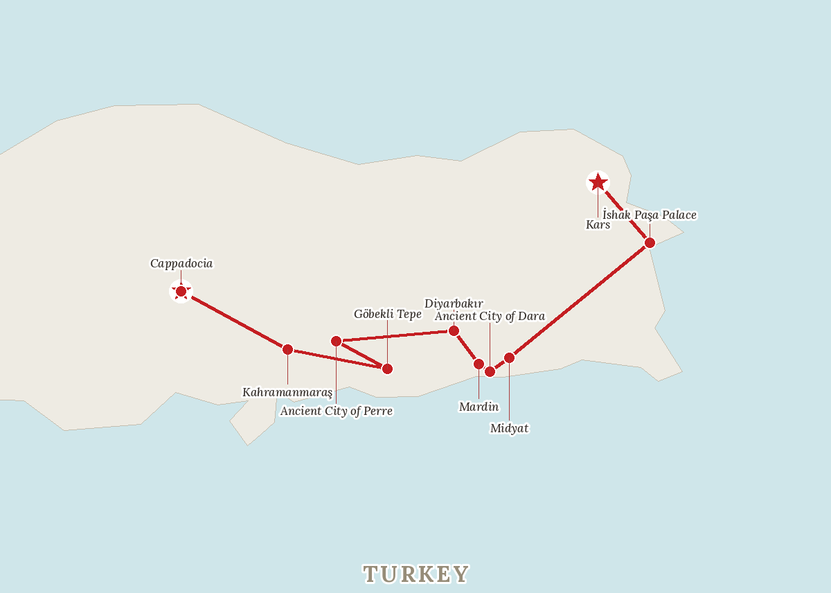 Route map — The Ultimate Eastern Turkey Expedition